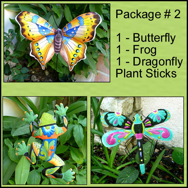 Outdoor Garden Decor Markers, Painted Metal Plant Sticks, Decorative Garden Plant Stake, Butterfly. 